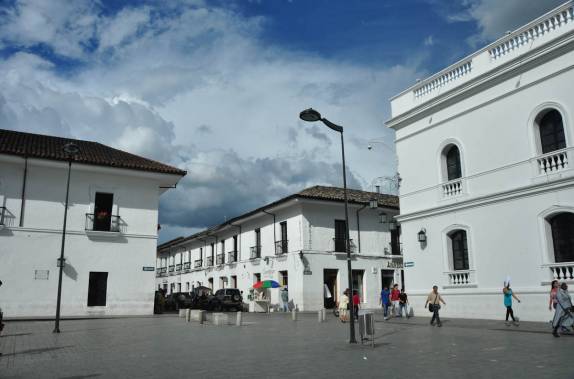 Na praça central da charmosa Popayan, na Colômbia
